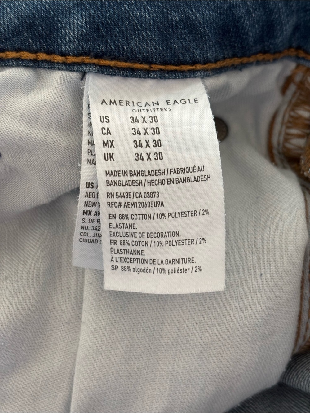 American Eagle Outfitters Jeans Light Wash Slim Straight Jeans Men’s 34x30 EXC - Picture 6 of 6
